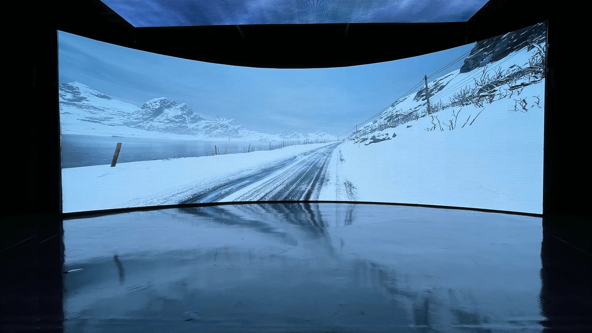 Snowy road virtual environment