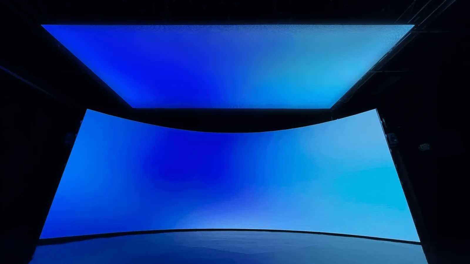 Professional LED stage prepared for a live broadcast